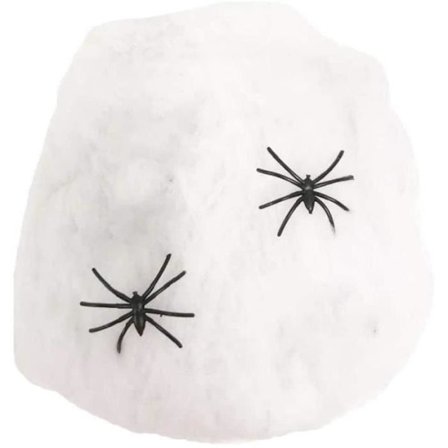 Spindelväv Skrämmande halloweenrekvisita Sträckbara spindlar Vit spindelnät Realistiskt töjbar halloweendekoration Housware[232]