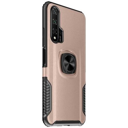 Profesjonelt deksel med ringholder - Huawei Nova 5T Roséguld