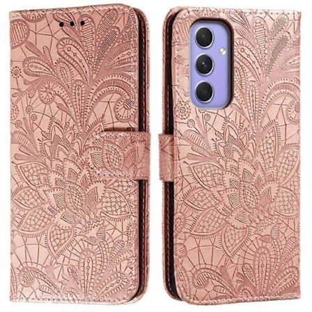 Til Samsung Galaxy A16 5G/A16 4G Etui Blonde Blomster PU Læder Flip Wallet Telefon Cover - Grå