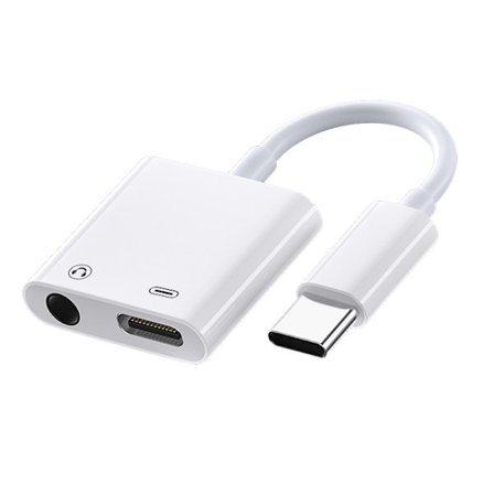 2 st USB C till 3,5 mm hörlurs- och laddningsadapter, 2-i-1 USB C till Aux-uttagsdongelkabel för iPhone 15 Pro Max Plus, Samsung Galaxy S22 S23