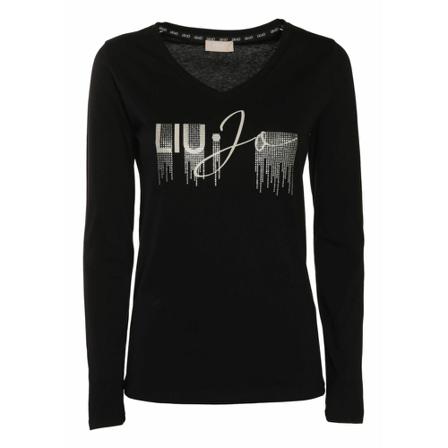Liu Jo Long sleeve t-shirts Sort, Dame Langærmet