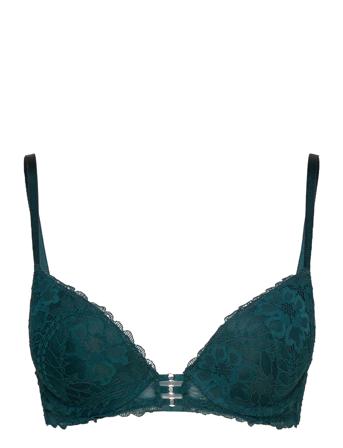 Aventure -Bra No. 2 - Plunge Push Up Bra Lingerie Bras & Tops Plunge Bras Grønn Etam*Betinget Tilbud