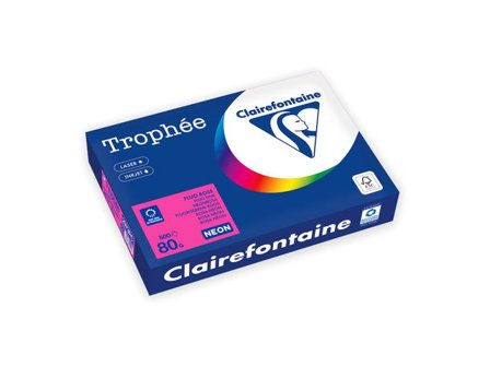 Clairefontaine Trophée A4 80 g färgat papper neonrosa 500/fp - Lyreco - Kontorspapper > Specialpapper > Färgat - A4