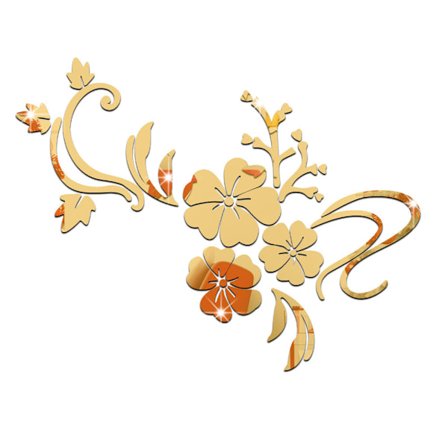 Irrotettava peilikukka-tarra, itseliimautuva taidesisustus seinälle