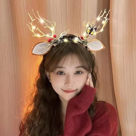 New Christmas LED Light Antlers Hair Band Cute Fairy Glowing Elk Hairpin Hair Clip Women Girls Christmas Hair Accessories