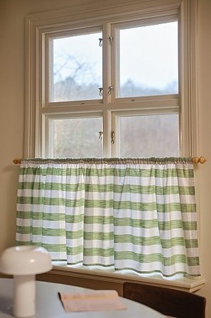 Jotex - Cafégordijn Lichtgroen/gebroken Wit Lichtgroen/gebroken wit - IRIS - Koop Gordijnkappen bij Jotex