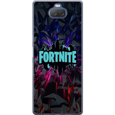 Yhteensopiva Puhelinkuori Sony Sony Xperia 10 Plus Pelit inspiraatio abstrakti logo suunnittelu räjähtävillä muodoilla, neon valot ja dynaaminen e