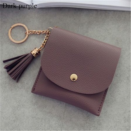 Korta plånböcker Myntväska MÖRKLILA