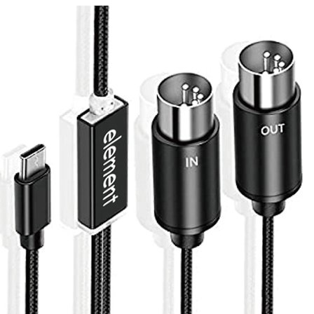 MIDI till USB-C Typ C-kabel USB MIDI-konverterare med indikatorlampa för elektronisk dator
