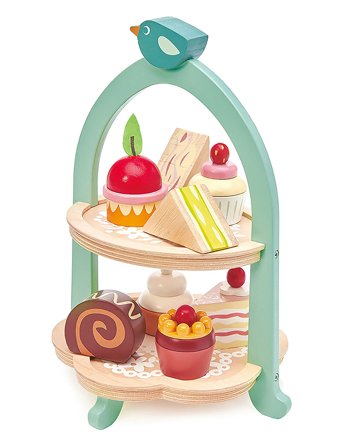 Mini Chef - Afternoon Tea Stand - Birdie Patterned Tender Leaf