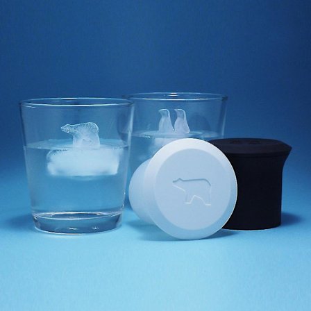 Isbittsformer i silikon med isbjørn og pingvin - morsom festnyhet