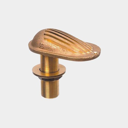 Pasacasco con colador Guidi Grated Water Intake, latón, 1 1/2" G (BSP), color latón