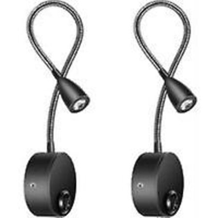 Lampe Chevet Murale 2 Lys Applique Liseuse LED Col de Cygne Lys 3W, 3000K Blanc Chaud Lampe de Lecture