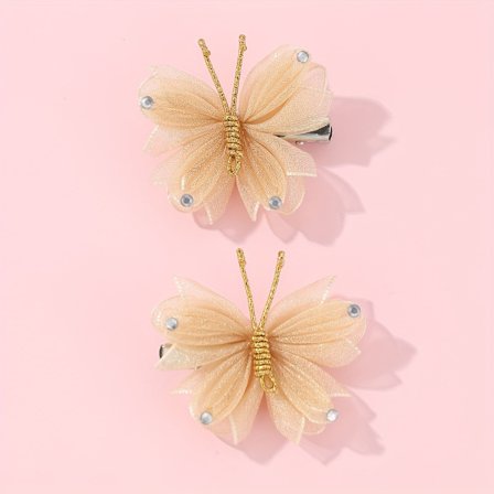 Hårspenner med sløyfe og rhinestones i mesh for kvinner, til daglig bruk