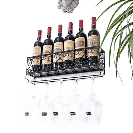 Veggmontert jern Vinstativ Flaske Champagneglassholder