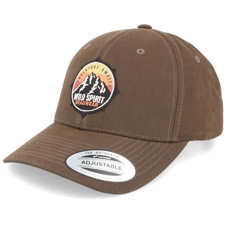Wild Spirit - Bruin adjustable Cap - Adventure Awaits Patch Waxed Brown Adjustable @ Hatstore