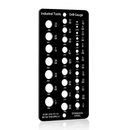 Dubbelsidig bromsoks mätare i rostfritt stål, mätare för borr i rostfritt stål, bromsoks mätare för träbearbetningsborr, mätlinjal för borr