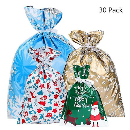 20/30 st Partyväska Folie Jul Knyt Presentpåsar Bröllop Godis Favoritpåse Julklapp