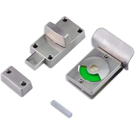 WC-oven lukon vaihto-osat, joissa punaiset ja vihreät merkkivalot osoittavat lepotilassa olevat lukot julkisiin käymälöihin