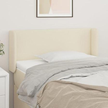 Vidaxl Huvudgavel Med Kanter Gräddvit 103x16x78/88 Cm Konstläder Kräm