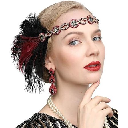 1920-talets Gatsby flapper fjäderhårband Tillbehör Rytande generat