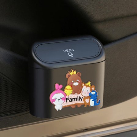 ING auton roskakori (puolipakkaus) kannella, tiivis miniauton roskakori roskapussilla, sopii kotiin, toimistoon, keittiöön ja makuuhuoneeseen (1 kpl)