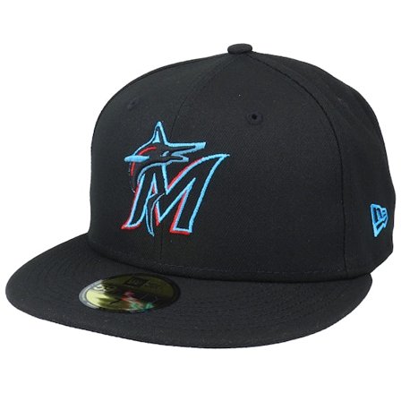 New Era - MLB Svart fitted Keps - Miami Marlins Authentic On-Field 59Fifty Black Fitted @ Hatstore