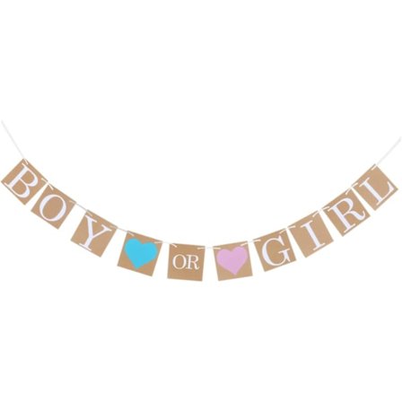 Baby Shower Dekorasjoner Jente eller Gutt Banner Kjønnsavsløring Bunting Flagg Baby Kjønnsavsløring Festgaver Graviditets Kunngjøring