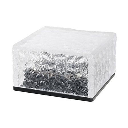 Solcelle Glassten Lys ABS LED Vandafvisende I Jord Begravet Issten Landskabslampe til Udendørs Have Græsplæne Blåt Lys