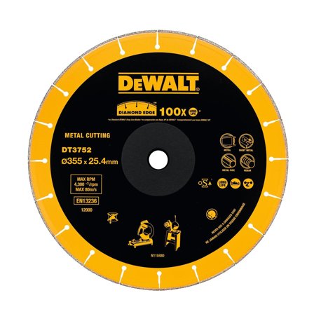 Dewalt DT3752-QZ Kappeskive 355 x 25,4 mm, Maskintilbehør & forbruk