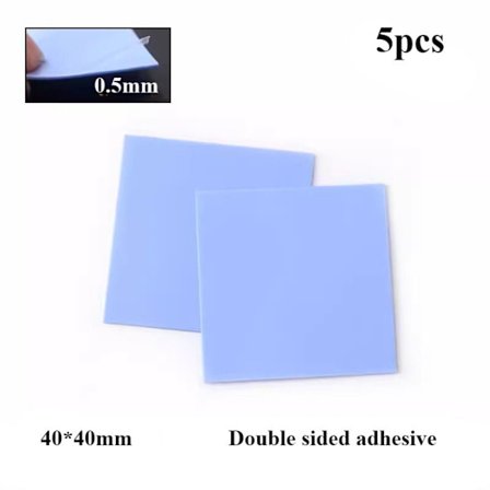 5 stk Silikon Thermal Pad Thermal Pad Sheet 40X40X0,5MM