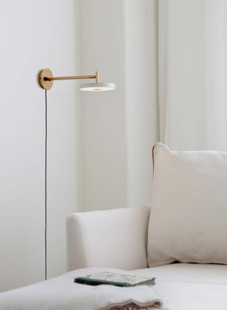 Asteria lang vegglampe - perlehvit