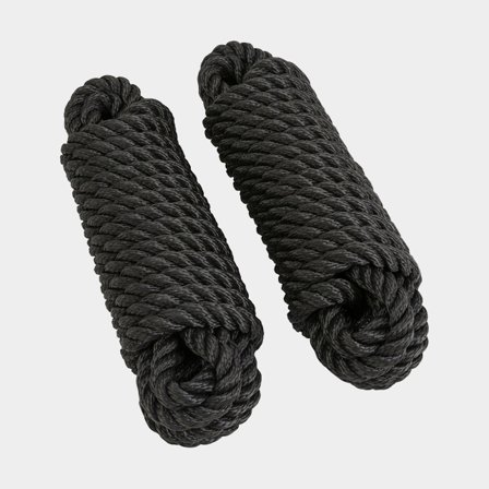 Förtöjningslina PP svart Ø12 mm 6 meter 2 stk.