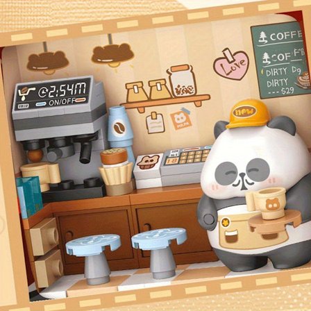 Panda Series Box Figur Kawai Søt Tilfeldig Samling PVC Bursdagsfest Gave Fantasy