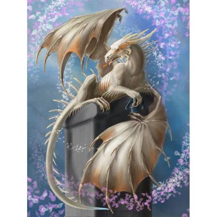 Diamond Painting 5d Diy Diamant Målning Vit Drake 30x40cm