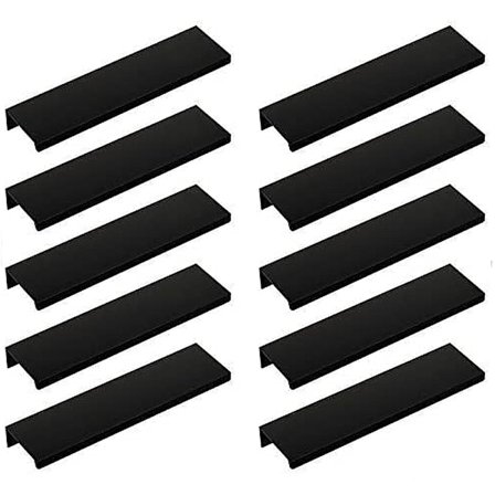 10 stk. sorte kjøkkenskapskuffhåndtak (150 mm, sort)