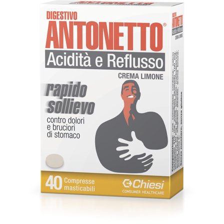 Digestivo Antonetto Acidità E Reflusso Limone 40 Compresse