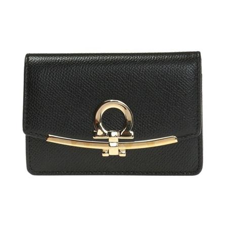 Salvatore Ferragamo Embellished card case , Zwart , Dames , Maat: ONE Size Portefeuilles
