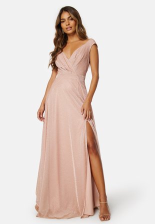 Goddiva-Glitter Wrap Maxi Dress-M (UK12)