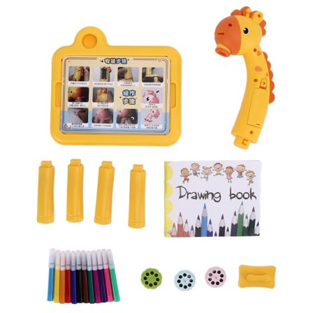 Ritningsprojektorbord Pedagogisk barnprojektor Målarbräda för barn Tidig inlärning Konst Gul