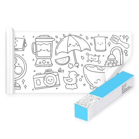 Nytt tegneark for barn, DIY fargeleggingsrull med klistremerker for småbarn, tegneblokk for barn, malingssett for småbarn db