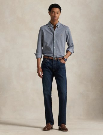 Polo Ralph Lauren Knit Oxford Shirt - Navy - XS