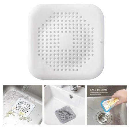 Filter til vask, brusebad og badekar - Silikoneafløbssi beskyttelse hvid