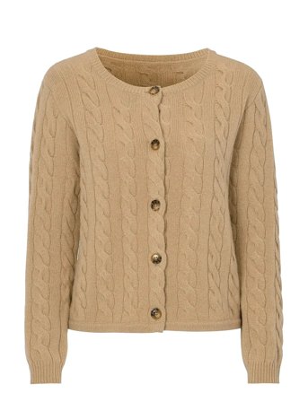 Johanna Cable Cardigan Brown Newhouse
