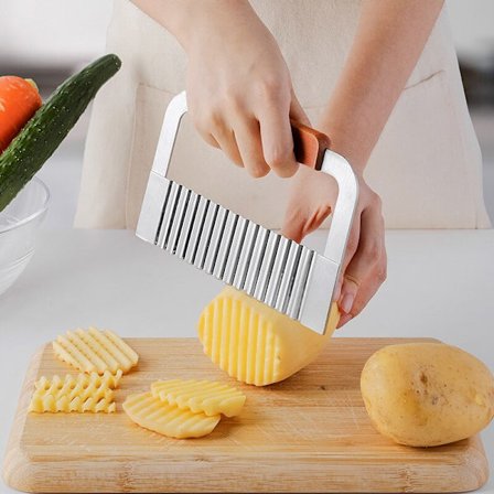 Ruostumattomasta teräksestä valmistettu Wave-perunaleikkuri