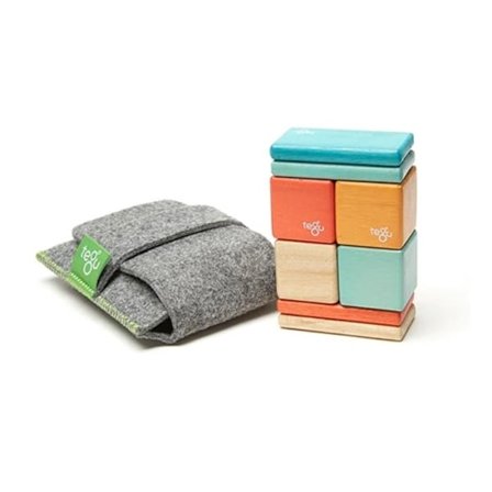 Magnettiblokit - Tegu - Alkuperäinen Taskupussi Auringonlasku - 8 kappaletta - Puu - Kuljetettava