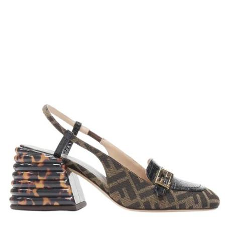 Fendi Vintage Pre-owned Leather heels , Bruin , Dames , Maat: 38 EU Vintage Schoenen