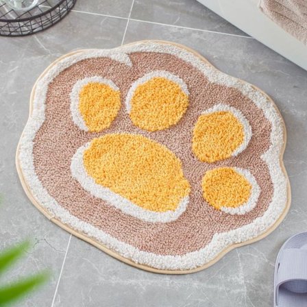 Kissan tassu kylpymatto, pehmeä mikrokuitu kylpyhuoneen matto, vettä imevä liukumaton kylpyhuoneen matto, pehmeä suihkumatto paksu nukkamatto, 