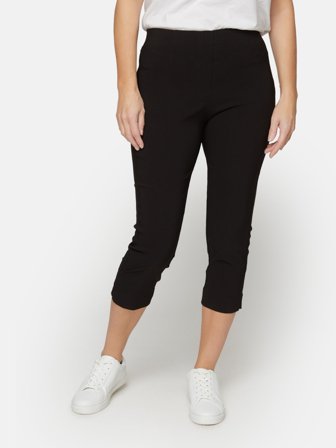 Brandtex - Capri Leggings - Sort - Elastik i Taljen