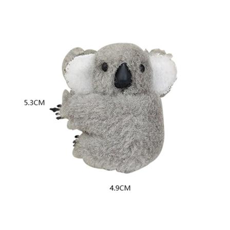 Små hårklämmor 4 st plysch koala hårklämma mini hårnål barrettes djur huvudbonad hår accessoarer väska charm för kvinnor flickor grå och brun trendiga